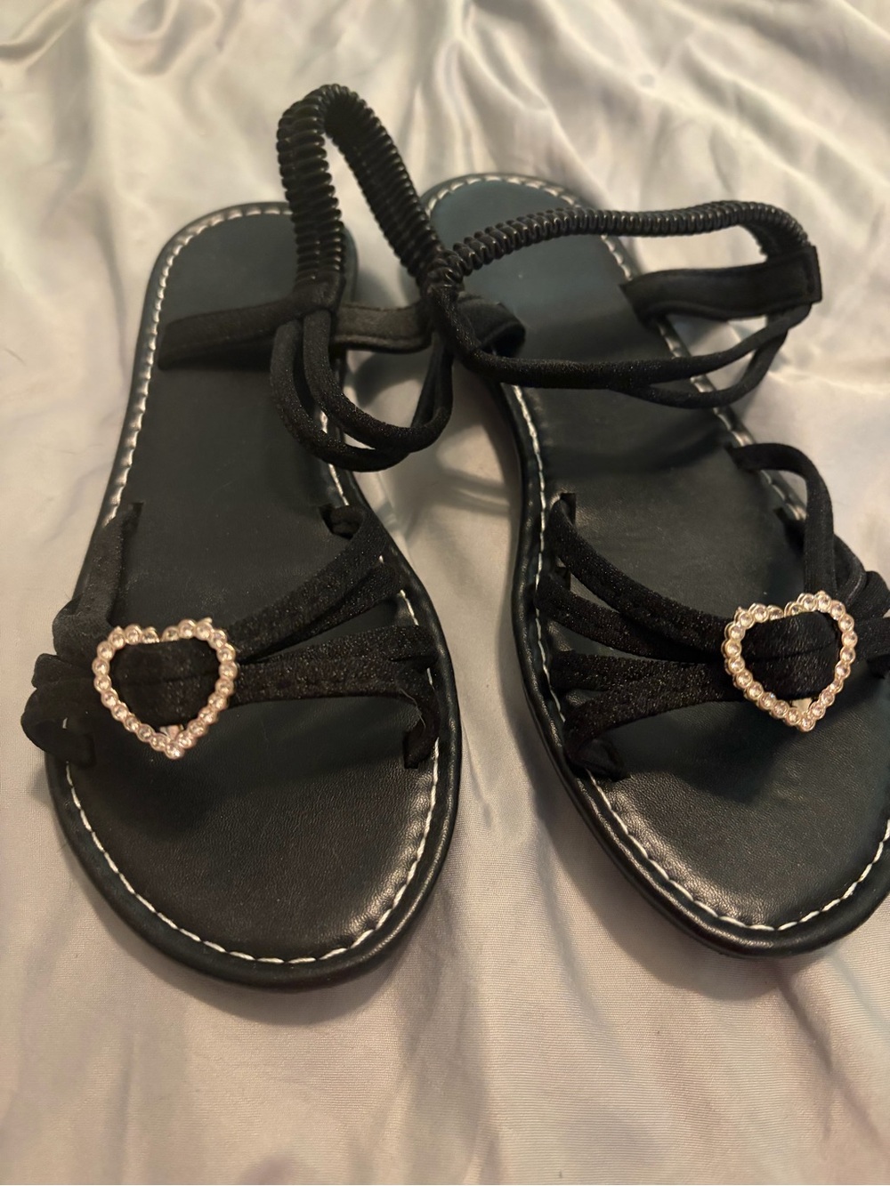 Black women’s Elastic Strap Sandal - Classic Casual